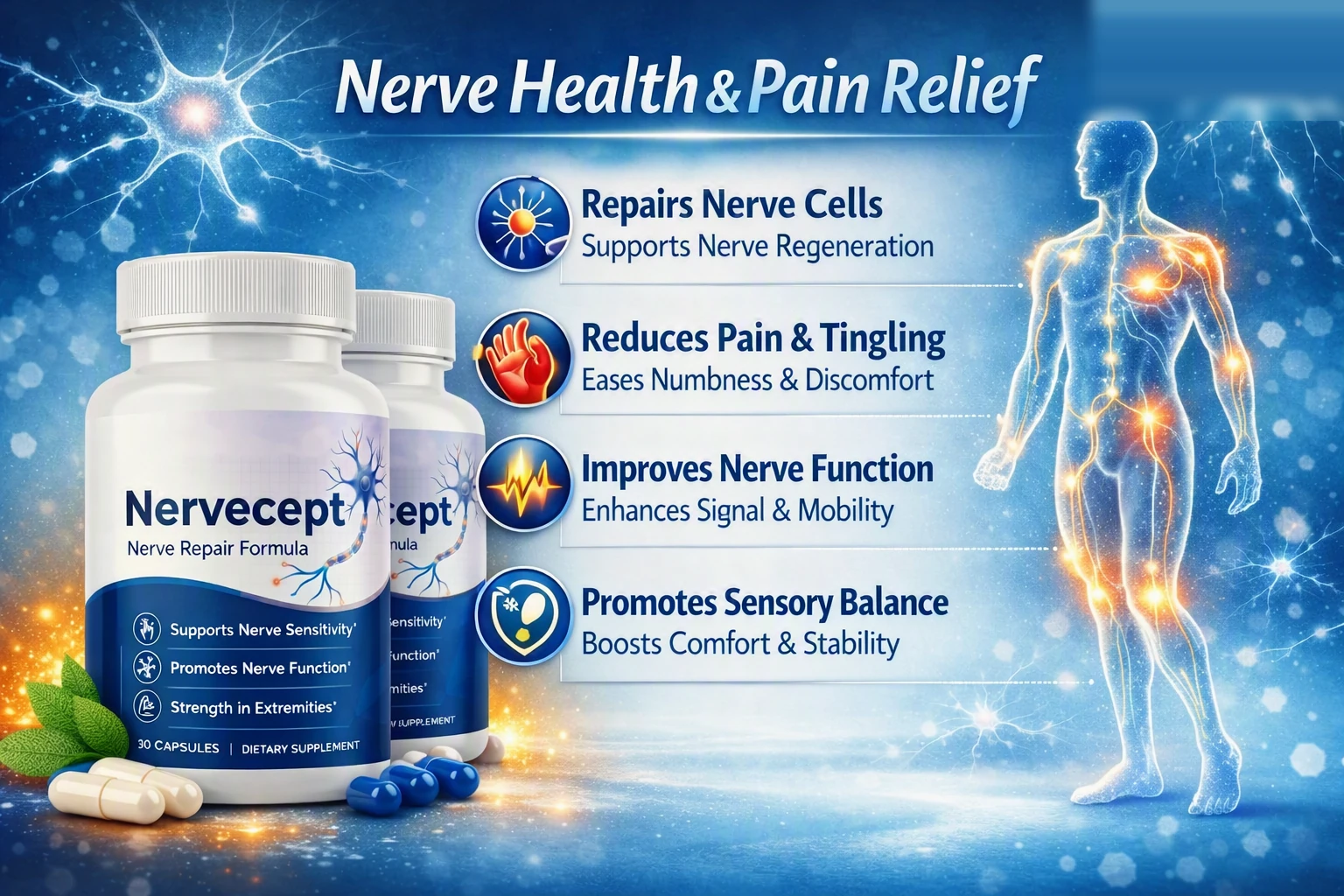 How Nervecept works — nourish, protect and calm the nerves